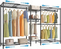 VIPEK Classic V6X Dynamic Closet System, Expandable Freestanding Clothes Rack with Shelves & Hanging Rods, Adjustable Width 62"-96", Modular Metal Clothing Rack Organizer for Reach-in Closet