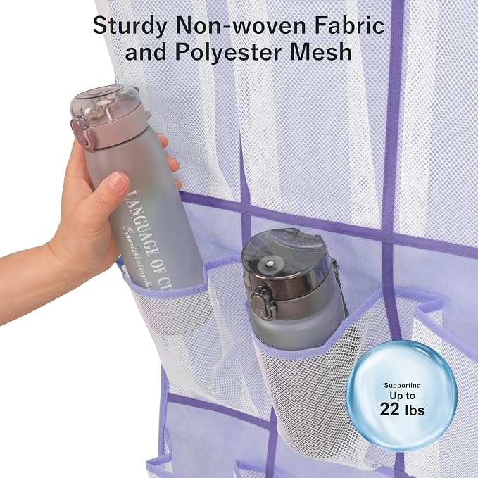 F-color Over the Door Organizer for Cruise - 16-Pocket Hanging Organizer | Tool-Free Mount with 4 Metal Hooks, See-Through Mesh Pockets, Lightweight & Foldable, Space-Saving for Travel and Daily Use