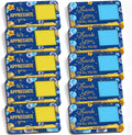 Kosiz 10 Set Back to School Teacher Gifts Blue Gold Wooden Sticky Note Holder with Notes and Ballpoint Pens Inspirational Sticky Notes Sets for Teacher Back to School Thank You Gift