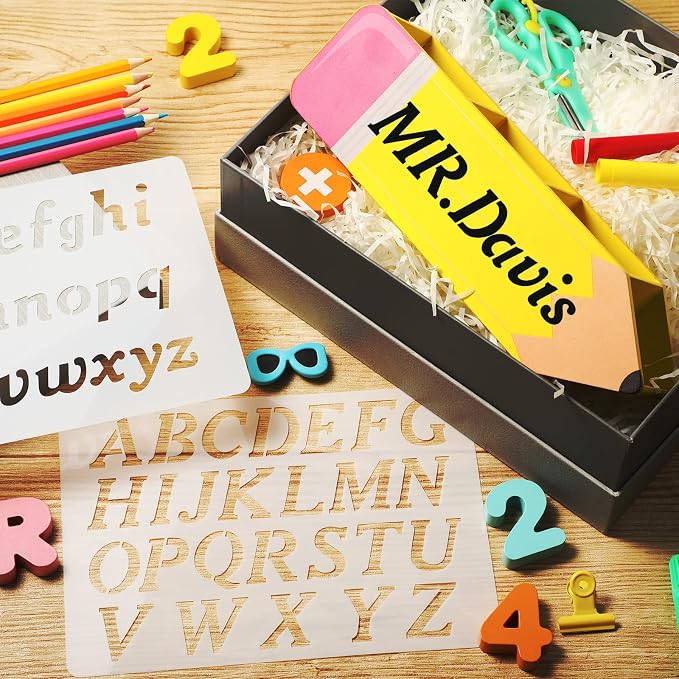 Containlol Back to School Teacher Gifts Name DIY Pencil Shape Holder Organizer Birthday Favor Supplies for Teacher Women Men Back to School Thank You Gifts Classroom Desk Office Decor