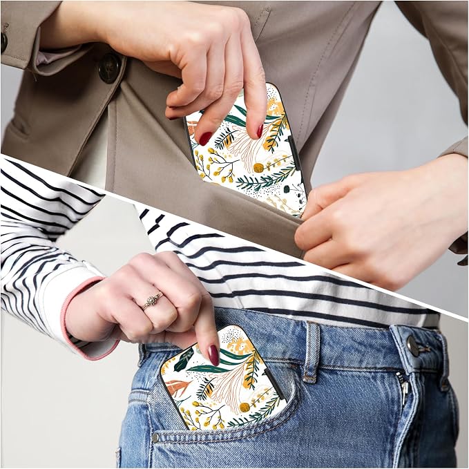Card Holder Credit Cards Holder for Women RFID wallet women Business Card Holder Wallet Mini Aluminum Card Wallet RFID Blocking Slim Metal Hard Card for Women, Pictorial Motifs