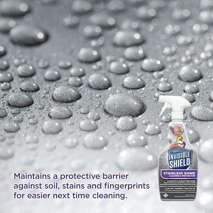 Invisible Shield Stainless Steel Cleaner & Protector with Hydrogen Peroxide - 32 fl. oz by UNELKO- Clean-X 2 pack