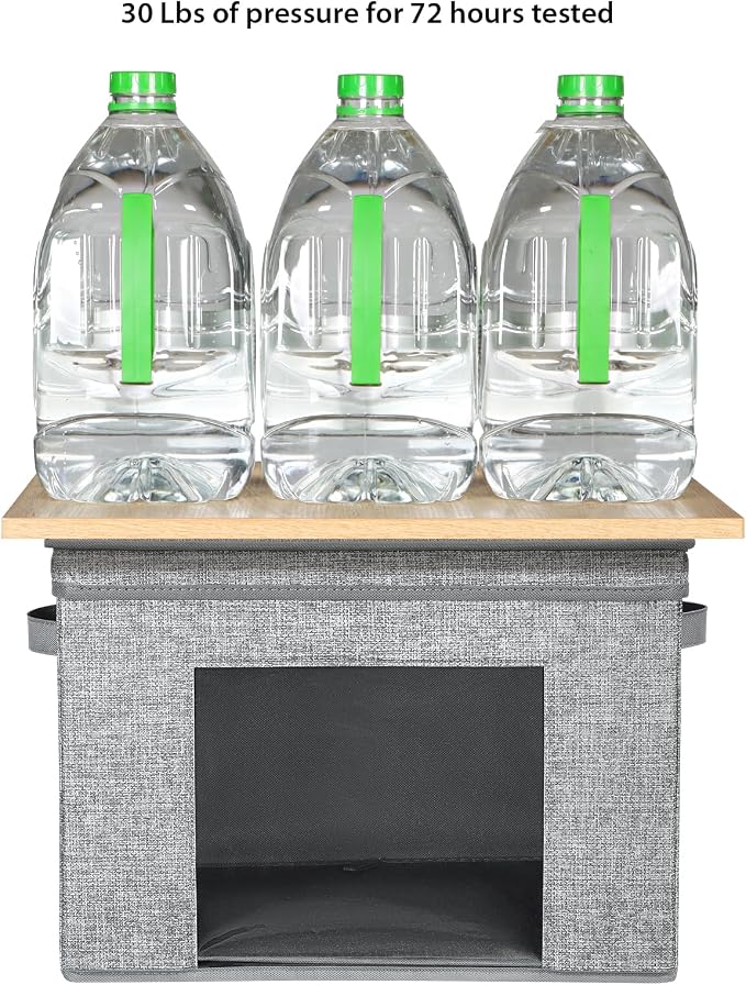 Univivi Fabric Foldable Storage Boxes Large Storage Bins with Lids [4-Pack] Collapsible Storage Cubes, Closet Organizers and Storage Cubes for Home, Bedroom, Closet (Grey, 17“ x 12” x 12")