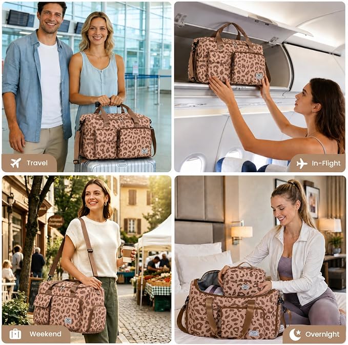 FIORETTO Women's Gym Duffle Bag with Shoes Compartment, 30L Capacity, Ideal for Travel, Gym, Sports, Duffel, Weekender