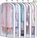 SLEEPING LAMB 50" Clear Garment Bags for Hanging Clothes Storage 4" Gussetes Dress Bags for Closet Storage Coat Cover for Suits, Sweater, Jacket(5 Packs)