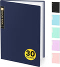 Sooez Binder with Plastic Sleeves 30-Pocket, Displays 60 Pages, 8.5x11 Presentation Folders with Clear Sheet Protectors, Art Portfolio Binder for Certificate & Office Project, Document Organizer