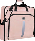 Goloni Garment Bag For Men Women Travel & Business,Hanging Clothes & Multiple Compartment,Waterproof Foldable Suit Bag Pink