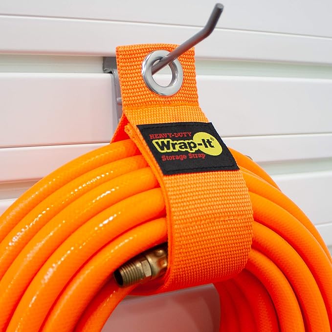 Heavy-Duty Wrap-It Storage Straps (Assorted 6-Pack), Blaze Orange - Garage Organizer and Extension Cord Hanger and Electric Cord Organizers for Garage Gadgets
