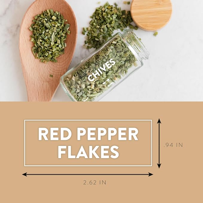 Clear Spice Labels for Glass Jars, 168 Preprinted Spice Jar Labels, Waterpoof Seasoning Herb Stickers Only, Kitchen Container Pantry Organization