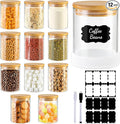 TBWIND 17oz Round Glass Storage Containers with Bamboo Lids – 12 Pack Small Airtight Clear Spice Jars for Pantry Organization, Kitchen Dry Food, Flour, Spice, Coffee Beans, Staples & Snacks