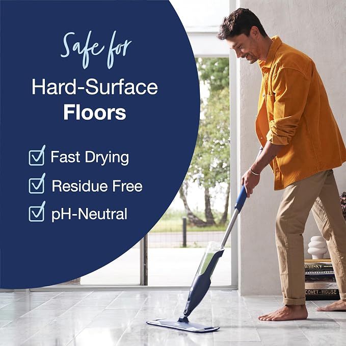 Bona Multi-Surface Floor Cleaner Refill - 128 fl oz - Unscented | Refill for Bona Spray Mops and Spray Bottles - Residue-Free Cleaning Solution for Stone, Tile, Laminate, and Vinyl Floors