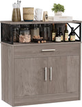 Meilocar Buffet Cabinet, Coffee Bar Cabinet, Sideboard with Storage and Drawer, Farmhouse Storage Cabinets, Wooden Kitchen Cabinets for Living Room, Hallway, Ivory