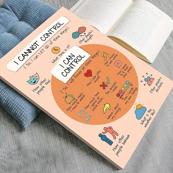 LOLUIS Mental Health Poster, Boho Therapy Tools Educational Supplies Art Print Classroom School Office Decor (Things I Can Control, Custom Frame Type)
