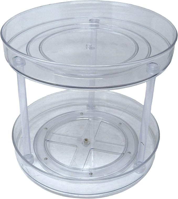 Dial Industries Lazy Susan Turntable Pantry Organizer, 2 Tier, 10.5 Inch | Great for spices, condiments and canned goods, Spins smoothly on cabinet, Keeps items organized and within reach