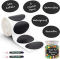 Mantah Oval Chalkboard Labels 200pcs with 2 White Chalk Marker, Reusable Waterproof Chalk Label for Storage Bin, Labels for Food Container, Label for Jars, Containers