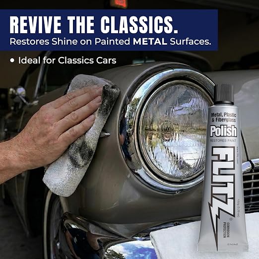 Flitz Metal Polish Paste - 5.29oz USA-Made Polish for Solid Chrome, Stainless Steel, & Aluminum - Non-Abrasive for Light Oxidation - Requires Manual Buffing - Not for Plated/Coated Surfaces (10-Pack)