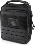 WYNEX Tactical Molle Admin Pouch, Molle Pouches of Double Layer Design | Utility EDC Pouch Organizer, Modular Tool Pouch, Medical EMT Attachment Bag,Large Capacity, Elastic Webbing Insert Panel
