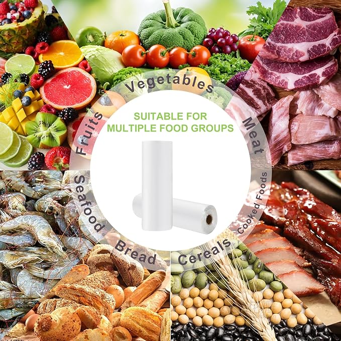 Food Storage Bags, 12" X 16" Plastic Produce Bag, Clear Plastic Bag for Food, Fruit, Vegetable, Refrigerator Storage, Kitchen, 350 Bags/Roll, 10 Rolls)