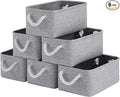 Storage Baskets for Shelves 11.8x7.9x5.2 Inch, Foldable Fabric Storage Bins with Handles, Small Storage Baskets for Organizing Closet, Office, Home Organization (6-Pack, Gray)