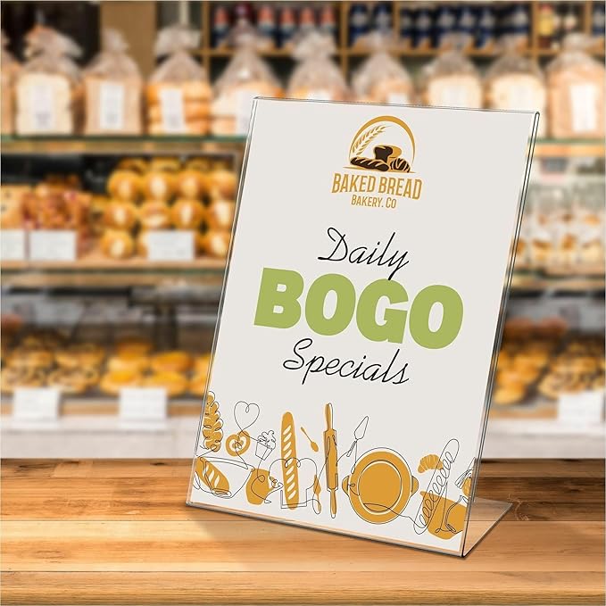deflecto Classic Image Slanted Sign Holder, Portrait, 8.5 x 11 Insert, Clear