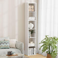 6 Cube Storage Organizer Single Row, Cube Shelf with Heavy-Duty Thick Boards, 13.31" L x 9.37" W x 72.36" H, Smooth Easy-Clean Panels, Simple Assembly, for Living Room Bedroom Office, White