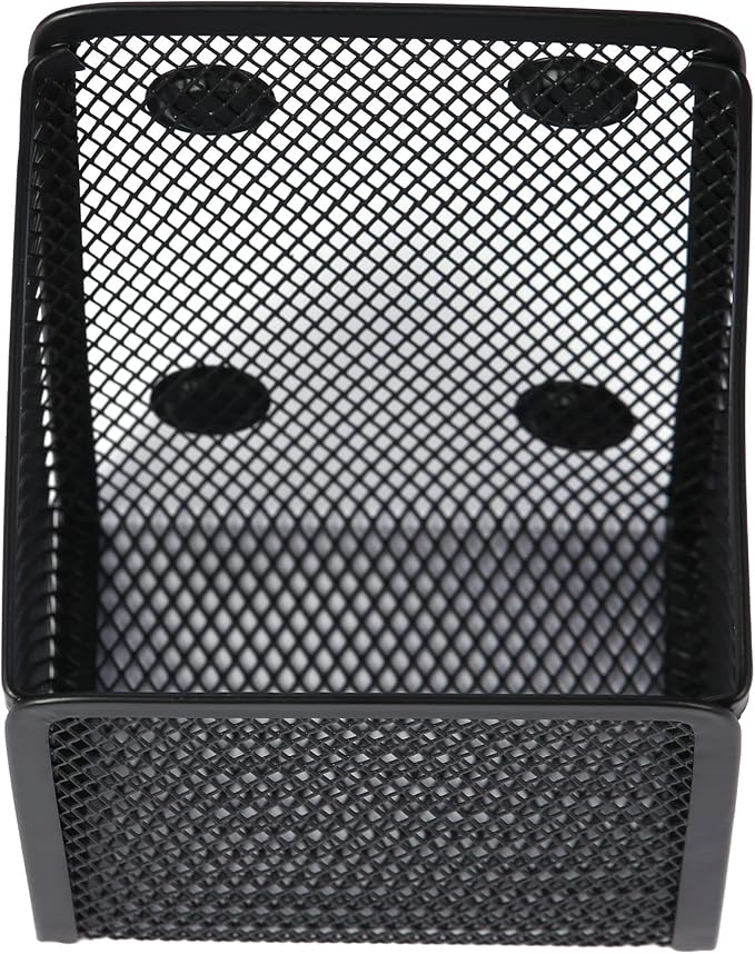 Large Magnetic Pen Holder, Magnetic Basket 4 Strong Magnet Pencil Holders Locker Accessories for Refrigerator Whiteboard Black(3.7x2.7x5 In)