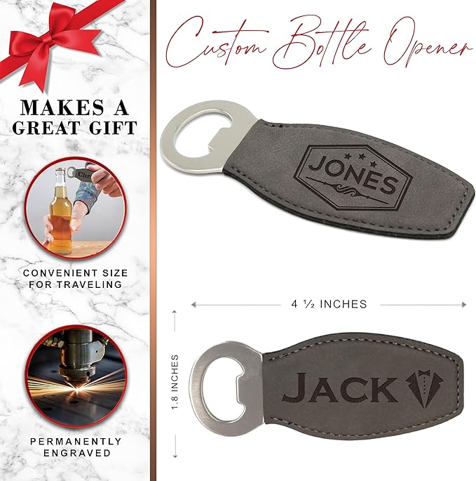 The Wedding Party Store Custom Engraved and Personalized Beer Bottle Opener for Groomsmen Housewarming