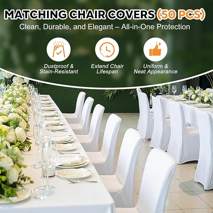 SPECRAFT Folding Chair Rack, Holds 12 Tables or 84 Chairs with 50 PCS Chair Covers, 1100 lbs Capacity, Heavy-Duty Cart with Wheels, Elastic Cords, Cover, Glossy Black