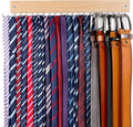 Belt and Tie Organizer for Closet, Tie and Belt Rack Wall Mounted with 20 Storage Hooks, Non Slip 180 Degree Rotating Tie Holder Belt Hanger for Closet/Wall Mount