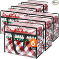 SpaceTrove Clear Clothes Storage Bags, 6 Pack Closet Organizers and Under Bed Storage Containers, Foldable Moving Bags with Zippers for Comforter, Blanket, Bedding, Duvet, PVC Packing Bags 90L