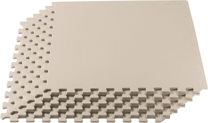 We Sell Mats 3/8" Thick Multipurpose EVA Foam Exercise Floor Mat, Interlocking Tiles, Anti-Fatigue for Home or Gym