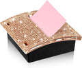 Eersida Rhinestone Self Stick Note Pad Holders 4 x 4 Inches Rose Gold Cute Note Holder Sticky Dispenser Bling Memo Stick Dispenser for Office Employee Coworkers Gifts Home Desk Supplies