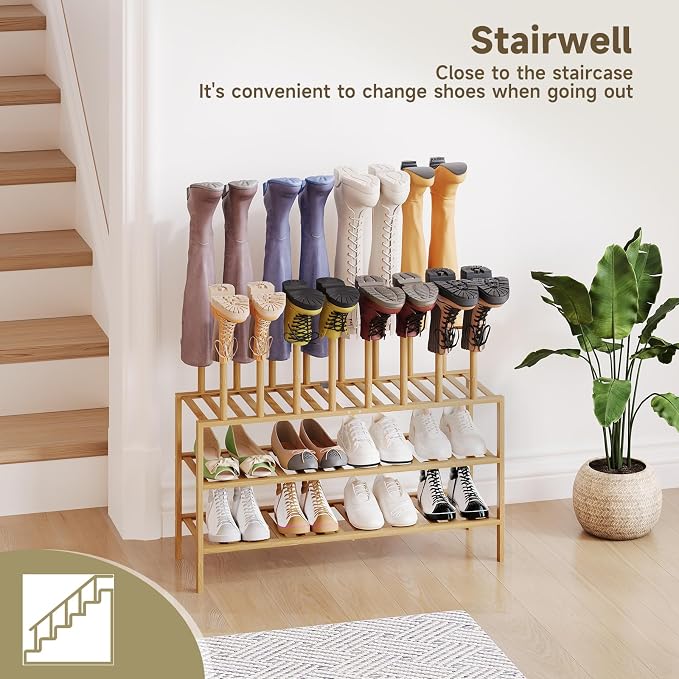 Detachable Boot Rack For Tall Boots Organizer,Outdoor Shoe Rack Storage | 3-Tier Multiuse Shoe Rack For Tall Boots,Closet Organizers And Entryway Storage,Suitable For All Seasons