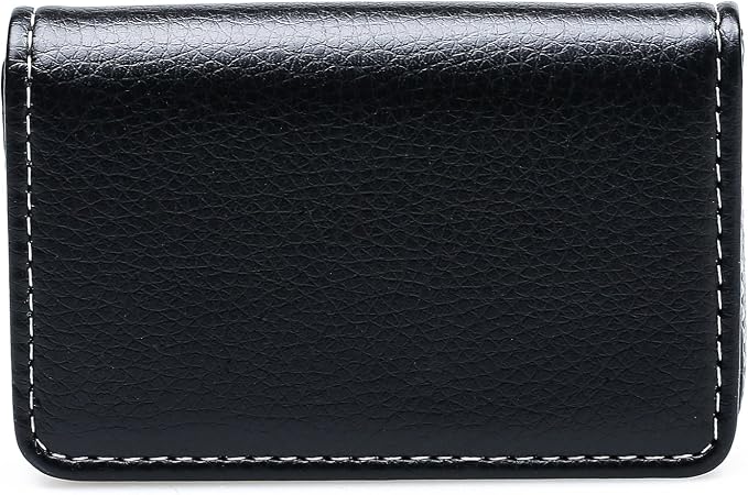 RFID Blocking Wallet - Minimalist Leather Business Credit Card Holder - Black