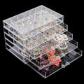 yarlung Acrylic Jewelry Storage Box Earring Holder with 5 Drawers, 61 Grids Jewelry Organizer Tray Clear Ring Display Case for Beads, Nail Tips, Women Girls Gift