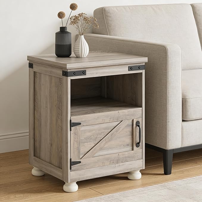18" Modern Large Storage Case, Multifunctional Cabinet with Stable Structure, Versatile Organizer with Open Shelf for Living Room, Gray
