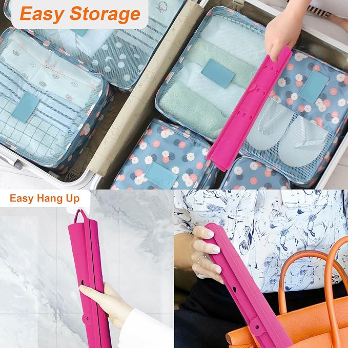 Mofason Bathroom Sink Top Cover Space Saver,Silicone Makeup Organizer Mat for Over Countertop,Small Bathroom Must Haves Accessories Rv Camper Travel Foldable Gadgets-Pink