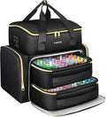 YOREPEK Extra Large Nail Polish Organizer Case for 96 to 100 Bottles (15ml) | Gel Polish Travel Case Bag with 2 Removable Pouches Fits Nail Supplies, Gel Nail Kit, UV lamp, Manicurist Nail Tech Gifts