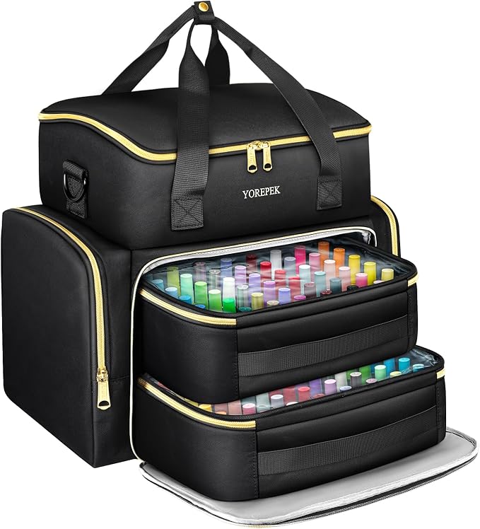 YOREPEK Extra Large Nail Polish Organizer Case for 96 to 100 Bottles (15ml) | Gel Polish Travel Case Bag with 2 Removable Pouches Fits Nail Supplies, Gel Nail Kit, UV lamp, Manicurist Nail Tech Gifts