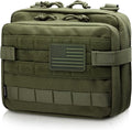 WYNEX Tactical Large Admin Molle Pouch of Double Layer Design EDC Organizer | Molle EDC EMT Utility Pouches with Map Sleeve Modular Tool Bag Large Capacity Flag Patch Included