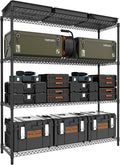 M MZG 2800LBS 59" W 4 Tiers Storage Shelves Load, Metal Shelving Wire Metal Shelving Unit Shelves for Storage Adjustable Garage Shelving for Pantry Kitchen Garage Black 17.7" D x 59.1" W x 70.4" H