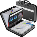 DocSafe File Organizer Zipper Binder with 30 Sheet Protector,Fireproof Accordion 12-Tab Expanding File Folder with Multiple Pockets,Home School Office Safe Storage for Documents,1.5-Inch O-Ring,Black