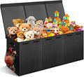 Extra Large Toy Box with Lids, Collapsible Storage Bin, 38"x16"x14",Black | Sturdy Chest Basket with Dividers for Boys & Girls, Bedroom Nursery Playroom Organization