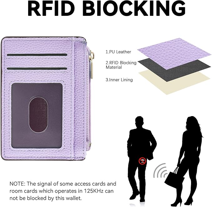 Tipmile Womens Credit Card Holder Wallet, Small Slim RFID Blocking Sleeve | Mini Tiny Cute ID Case, Minimalist Zipper Pocket Wallet, Thin Coin Purse, Mothers Gift