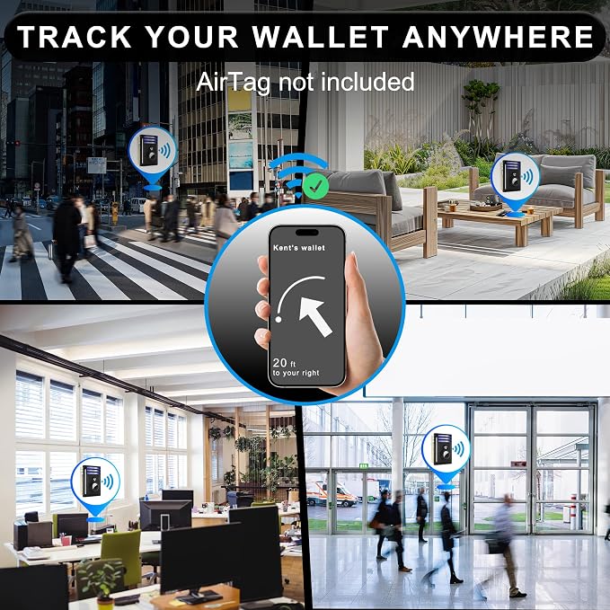 Slim Minimalist Front Pocket Air Tag Wallet, RFID Blocking Card Holder Wallet with Airtag Holder