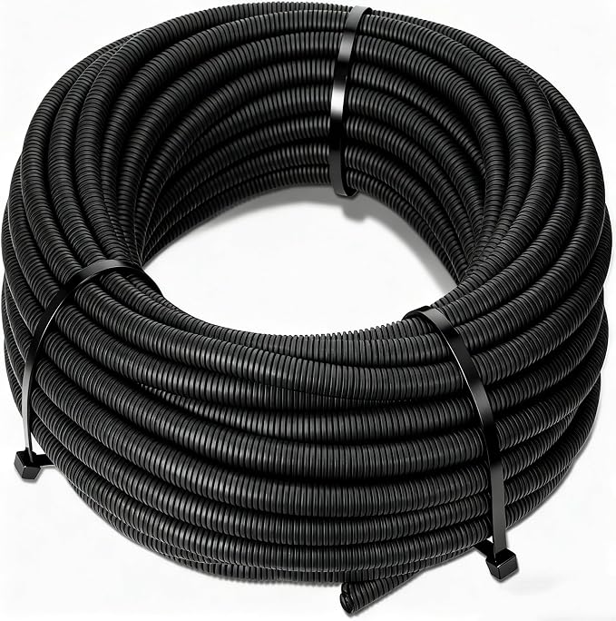 Sasylvia 1.5" x 15 ft Split Wire Loom Tubing Automotive Wire Loom Assortment Split Cable Sleeves Bulk Flexible Electrical Conduit Protective Kit