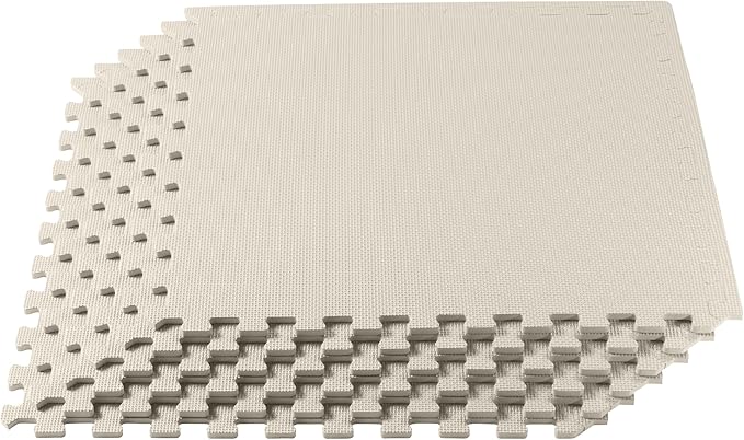 We Sell Mats 3/8" Thick Multipurpose EVA Foam Exercise Floor Mat, Interlocking Tiles, Anti-Fatigue for Home or Gym