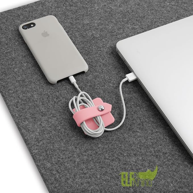 Cord Organizer Earbuds Holder Earphone Wrap Earphones Organizer Headset Headphone Earphone Wrap Winder Cord Manager Cable Winder Set of 3(Pink)