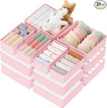 Criusia Drawer Organizer Clothes, 21 Pack Dresser Organizer for Baby Clothes, Underwear, Sock - Foldable Closet Organization and Storage Dividers Bins for Nursery, Bedroom (Pink)