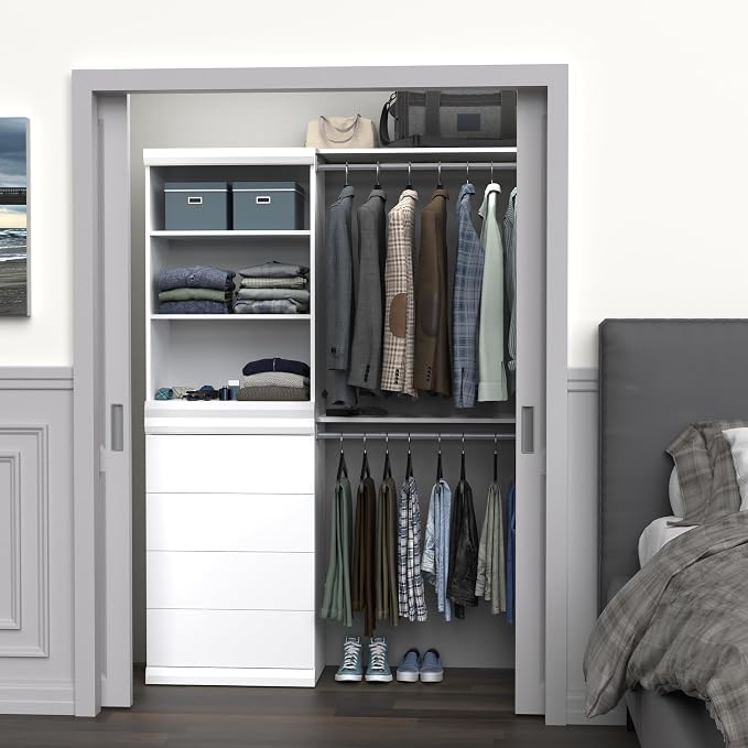 ClosetMaid Mosaics Shelf Unit, 3-Shelf Organizer, 40.29" H x 25.51" W x 16.05" D, White